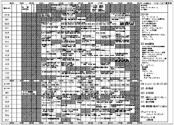 Time Table for August 5th